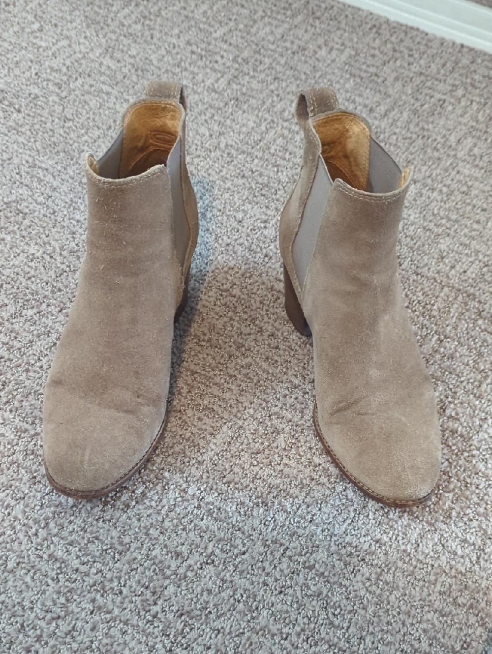 Madewell Taupe Suede Chelsea Booties